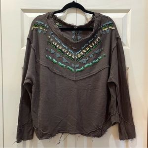 Free People Embroidered Pullover